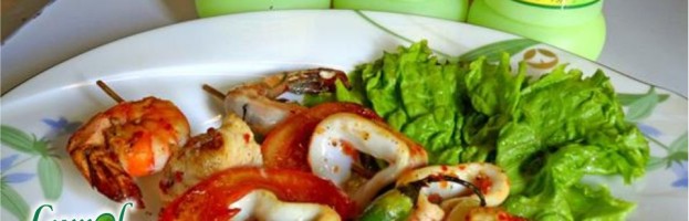 Pan Fried Seafood Kebabs