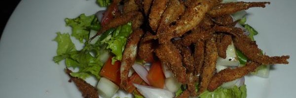 Crumb Fried Sprats with Salad